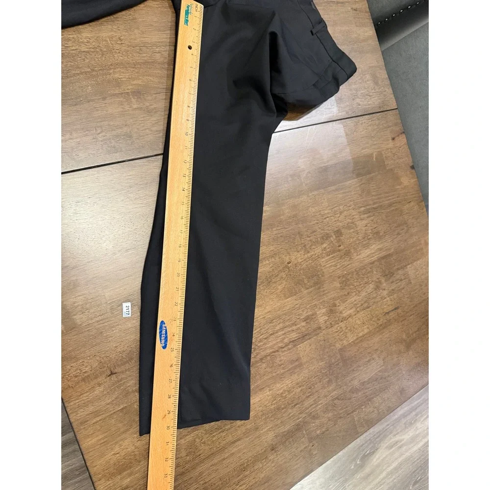 Pronto Uomo Platinum Mens Black Flat Front Dress Pants Slacks 34 Waist 30 Inseam